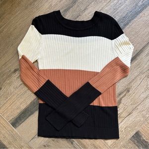 Lulus (Polagram) Black Colorblock Sweater Size Small